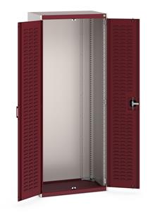 40012060.** cubio cupboard with louvre doors. WxDxH: 800x525x2000mm. RAL 7035/5010 or selected